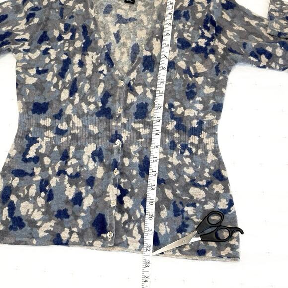 Vintage Carole Little Lambs Wool Cardigan Sweater Women's S Blue Gray Retro Y2K - Picture 6 of 11